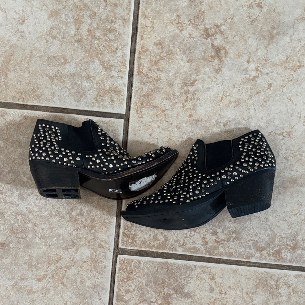Jeffrey Campbell Black Studded Ankle Booties